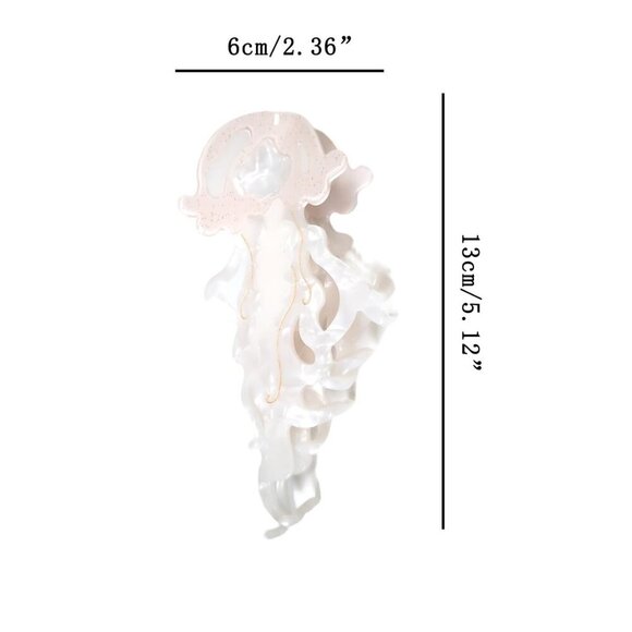 Novelty Ocean Jellyfish Hair Clips Cellulose Acetate Big Claw Accessories for Gi main image 7